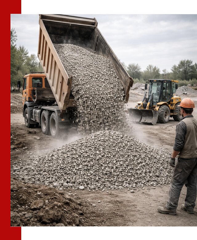 Доставка щебня в Ставрополе крупными и мелкими фракциями