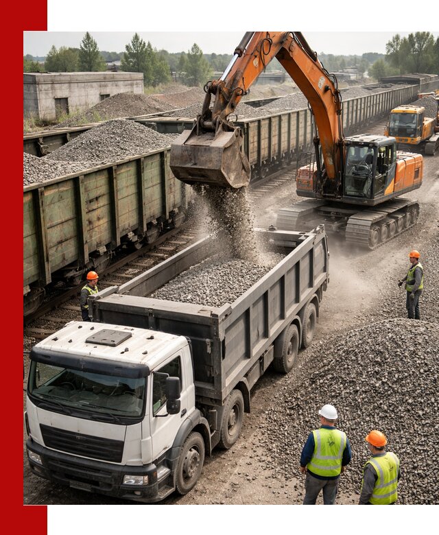 Железнодорожный щебень фракция 25–60 для поставок в Ставрополе