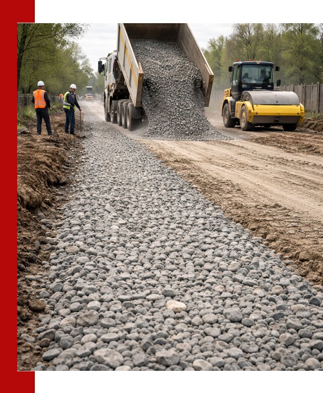Доставка щебня для отсыпки дорог в Ставрополе высокого качества