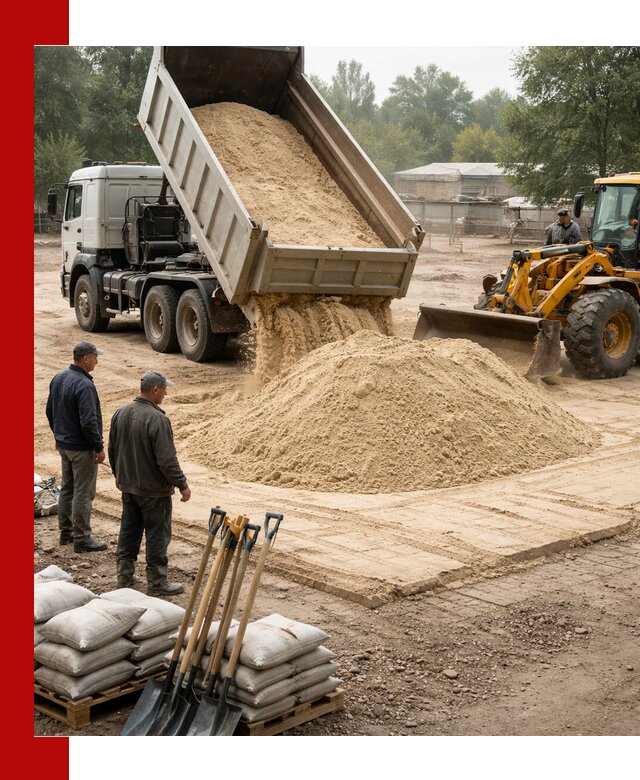 Доставка мытого песка в Ставрополе с самосвалами по выгодной цене