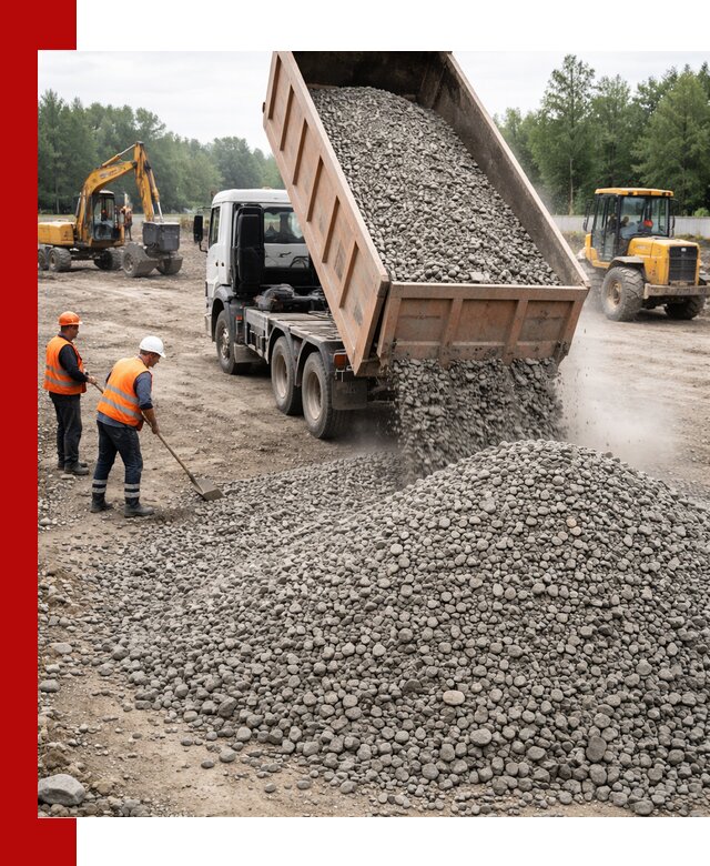 Доставка гравия фракции 40-70 в Ставрополе оптом и в розницу