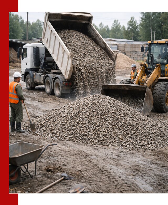 Мытый гравий с доставкой в Ставрополе от карьера до участка