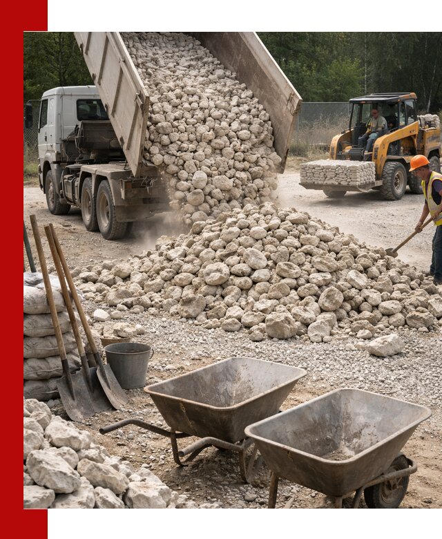 Доставка и продажа бутового известнякового камня в Ставрополе