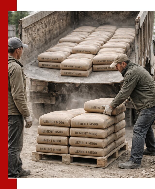Цемент М500 с доставкой самосвалом в Ставрополе