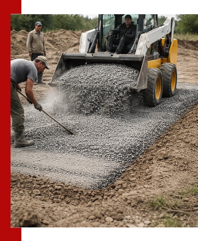 Устройство щебеночной подушки в Ставрополе для дорог и фундаментов